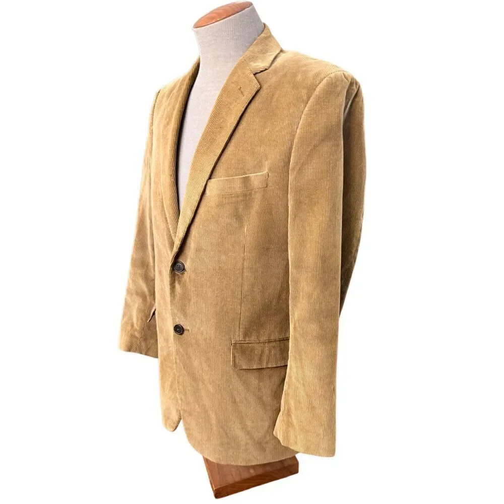 Saddlebred Men’s Tan Corduroy 2-Button Sport Coat Sz. 40 R